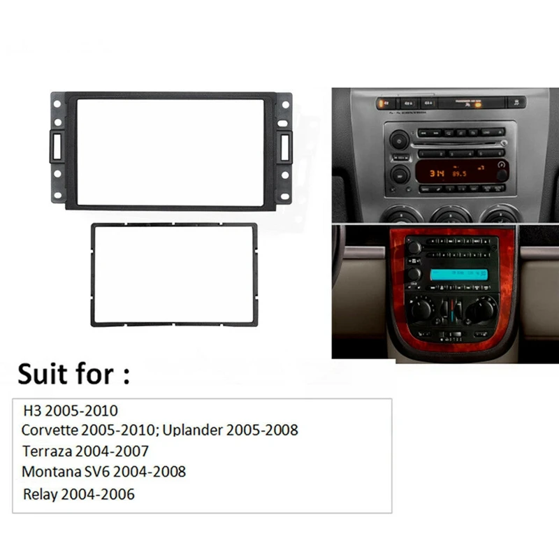 

Double Din Fascia for HUMMER H3 /SAAB 97X/Corvette Radio DVD Stereo CD Panel Dash Mount Trim Frame