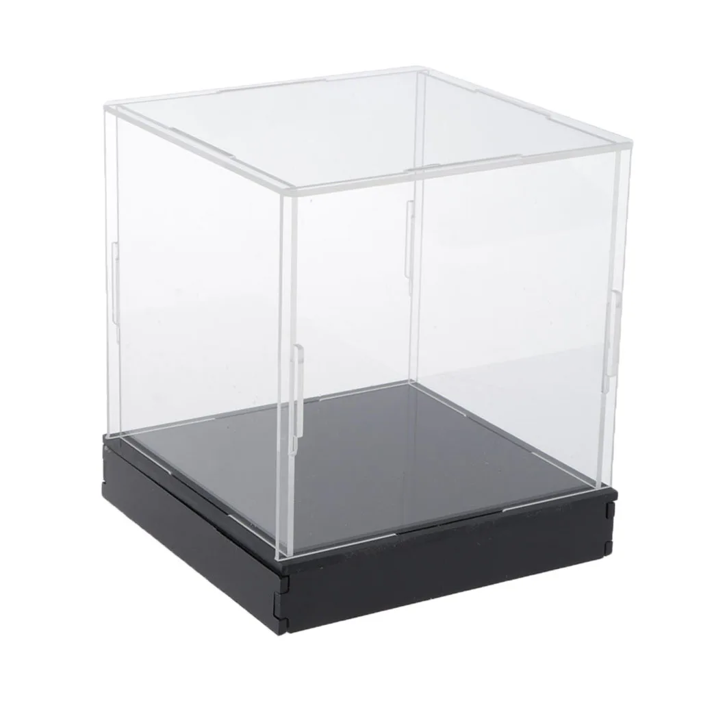 Display Case Clear Acrylic Showcase Dustproof Protective Box Cube with Base for Action Figure, Car Automovile Model