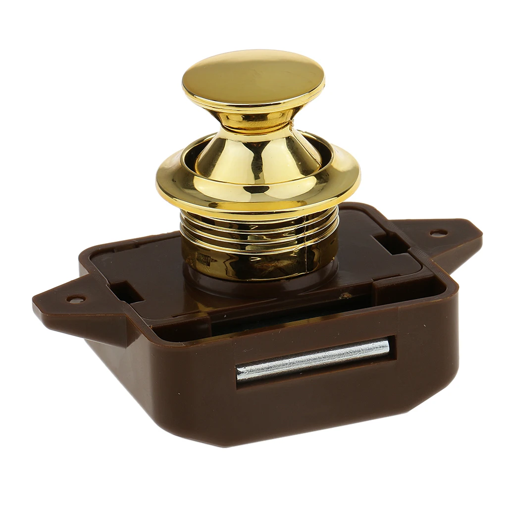 26mm Mini Push Button Catch Lock Cupboard Door Knob Campervan Caravan Motorhome Tool