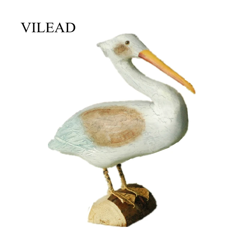 

VILEAD 30cm Wooden Painted Toucan Figurines Crack Bird Ornament Vintage Old Crafts Animal Decor Home Decoration Accessories Gift