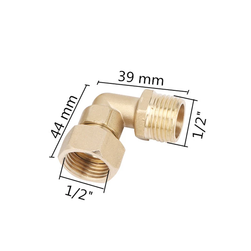 swivel joint 1/2" internal thread/external thread 90 degree brass elbow pipe fitting connector joint for water fuel adapter 