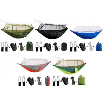 

Summer Camping Hammock Outdoor Mosquito-Proof Net Thin Foldable Easy Install Nylon Hammock Travel Hiking Accessories