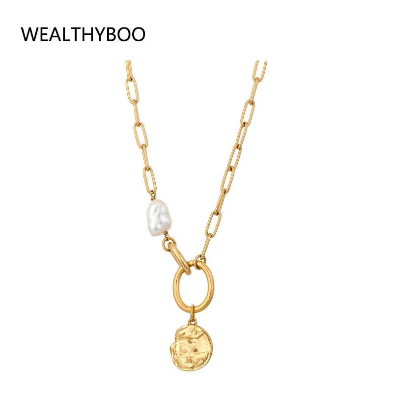 Vintage Multilayer Pearl Pendant Necklace for Women Stainless Steel Charm Choker Necklaces Boho Jewelry Christmas Gift - Image 3