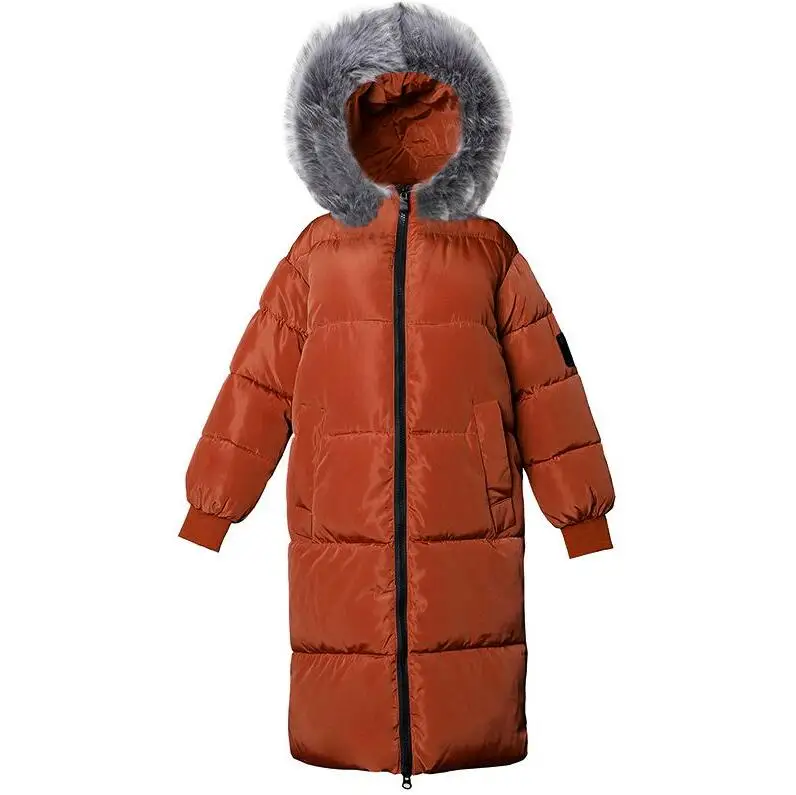Brown 2 6XL 7XL, плюс размер, Женское зимнее пальто, свободные удлиненные парки, зимняя теплая Женская пуховая куртка с капюшоном, зимняя женская куртка большого размера - Цвет: Brown 2
