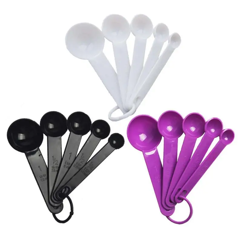 

5pcs/set Kitchen Measuring Spoons Baking Cooking Kitchen Tools Silicone Handle Kitchen Measuring Tool FreeShipping