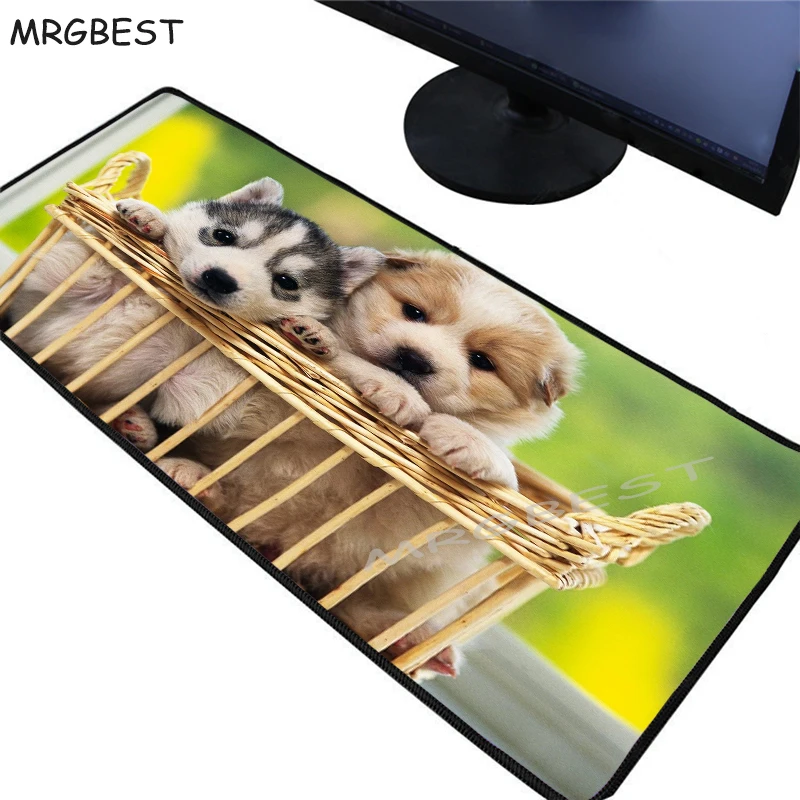 

MRGBEST Cute Dog Cartoon 90x40/80x30MM Animal Mouse Pad Selection Game / Office Tablet Large Locking Edge for Lol Csgo Dota2