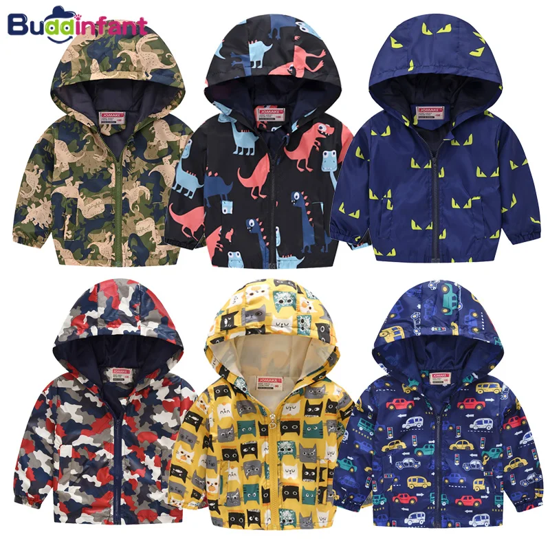 Kids Clothes Boys Jackets Children Hooded Zipper Windbreaker Toddler Baby Fashion Print Coat Infant Waterproof Hoodies For Girls