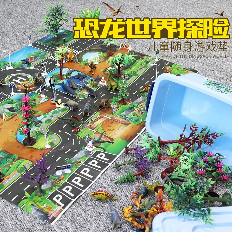 

Science Cognitive CHILDREN'S Toy Model Dinosaur Oceans Wild Animal World Scene Storage Box Set