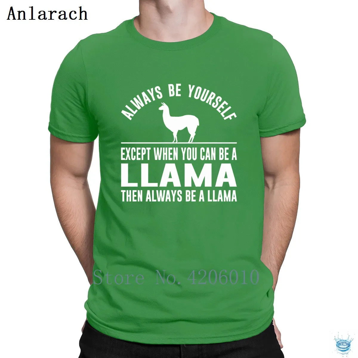 Always Be Yourself Llama футболка, дышащая, с принтом, дешевая, модная, футболка для мужчин,, Стандартный, короткий рукав, Anlarach, топ, футболка