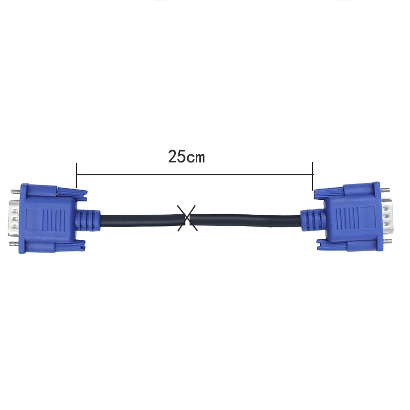 32CM 25cm HD15Pin VGA D-Sub Short Video Cable Cord Male to Male RGB Cable for Monitor