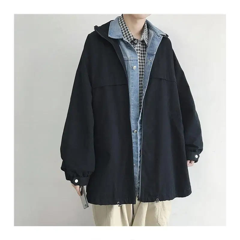Мужские куртки в стиле пэчворк, 2 штуки, большие размеры, 3XL, Harajuku, уличная одежда, подходит ко всему, корейский шик, Ulzzang, мужское пальто, Повседневная мода, хит