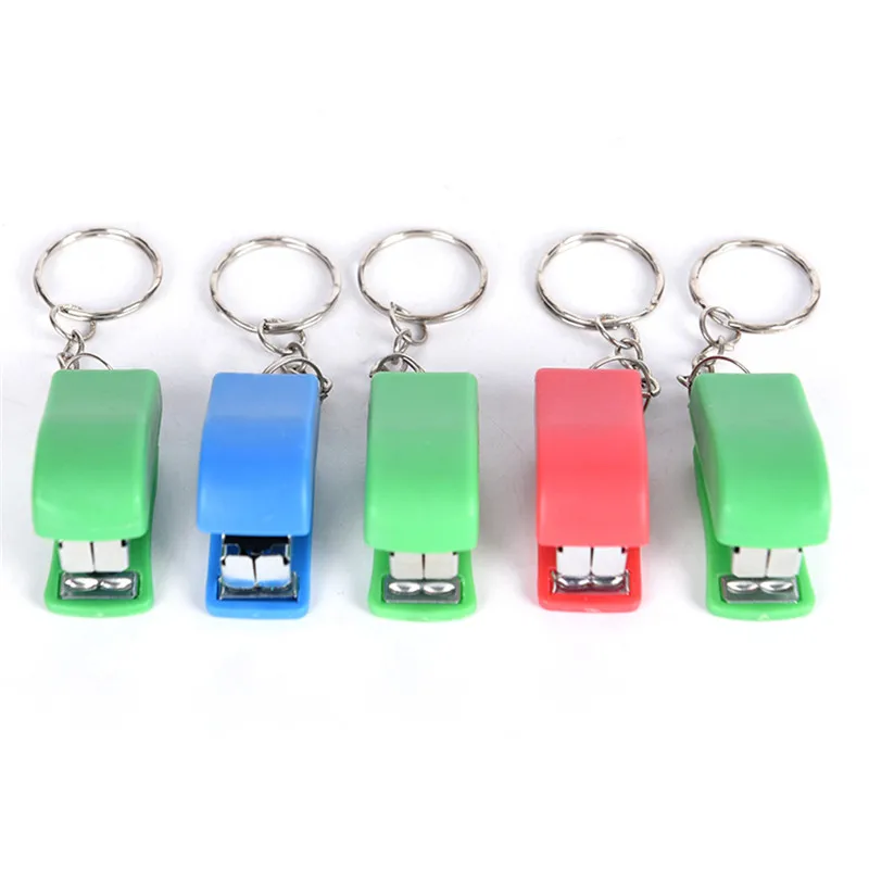 1 Piece Cute Kawaii Mini Portable Paper Staples Stapler Stitcher Office School Supply Stationery Accessory Ellen Brook Keychain