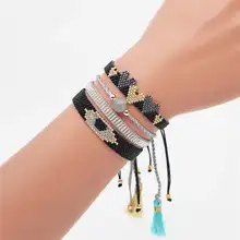 Go2boho браслет evil eye MIYUKI сердце браслет для женщин Miyuki Joyeria ювелирные изделия Pulseras Mujer кисточкой ручной работы тканый станок