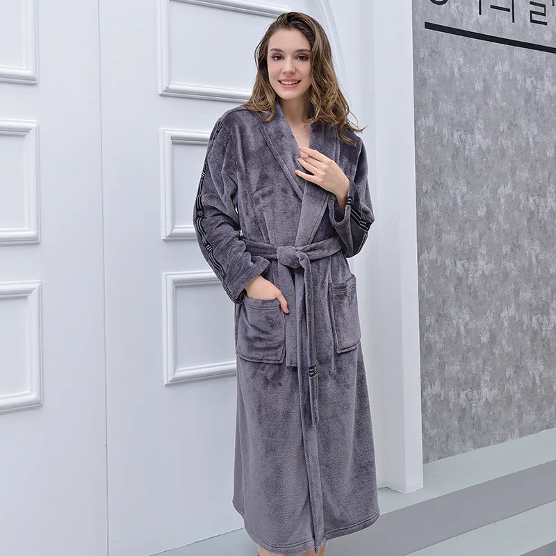 Men Winter Plus Size Long Cozy Flannel Bathrobe Kimono Warm Coral Fleece Bath Robe Night Fur Robes Dressing Gown Women Sleepwear Men Winter Plus Size Long Cozy Flannel Bathrobe Kimono Warm Coral Fleece Bath Robe Night Fur Robes Dressing Gown Women Sleepwear