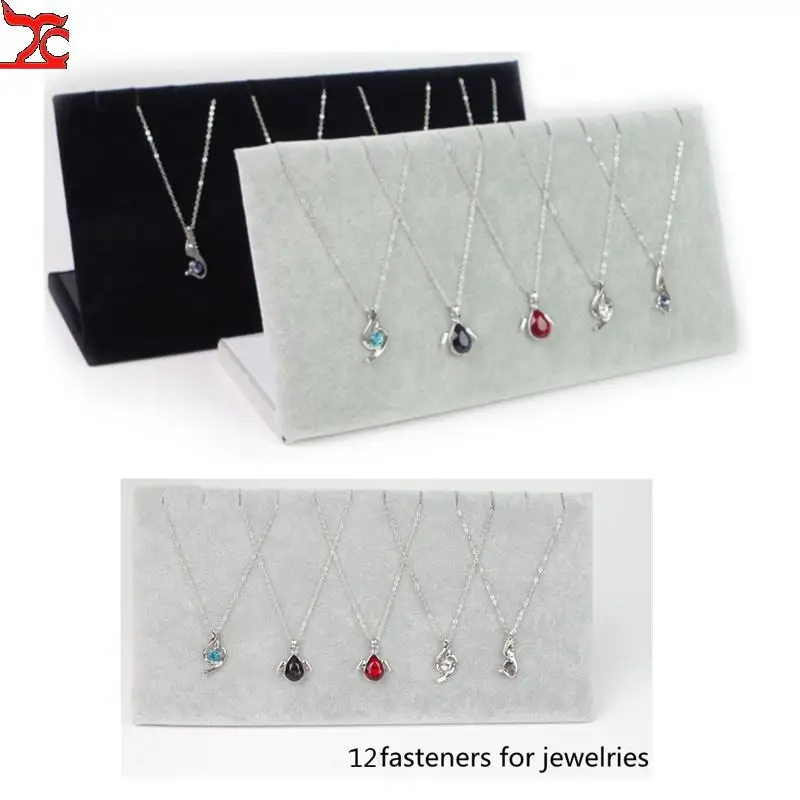 New Black Velvet Jewelry Stand Shelf Necklace Storage Board Pendant Display Holder Portable Earring Rack Fashion Home Showcase