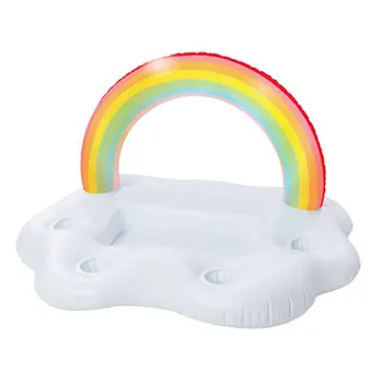 

Summer Party Bucket Rainbow Cloud Cup Holder Inflatable Pool Float Beer Drinking Cooler Table Bar Tray Beach Swimming Ring