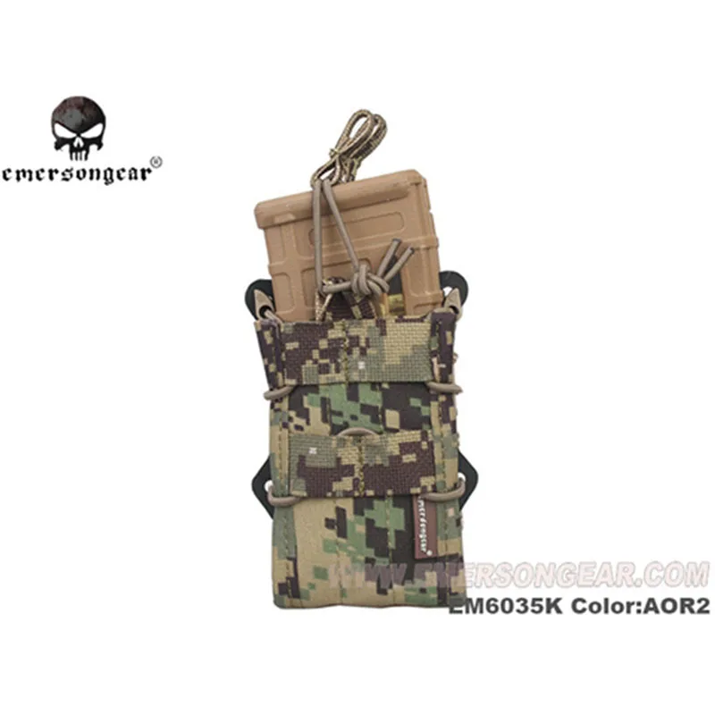 Emersongear Двойной Подсумок модульный Molle 5,56 M4 M16 AR15 SR52 P-MAGS M1A1 G3 подсумок с открытым верхом для страйкбола - Цвет: AOR2