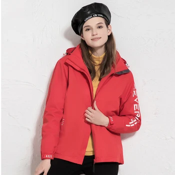 

Women Winter Waterproof Detachable Ski Warm Fleece Hiking Outdoor Sports Jackets Rain Coat Climbing Trekking Camp Coat Set