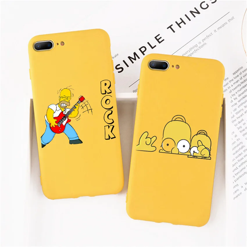 

Homer Simpson TPU Soft phone Case for iPhone 7 6 6S Plus 7 8 Plus X XS XR XSMAX cases Funny Fundas yellow soft Silicon Coque