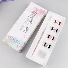 7 шт./компл. алмаз Стекло ручка Dip чернила ручки для подписи набор для школы канцелярский подарок искусство украшения свадебные принадлежности