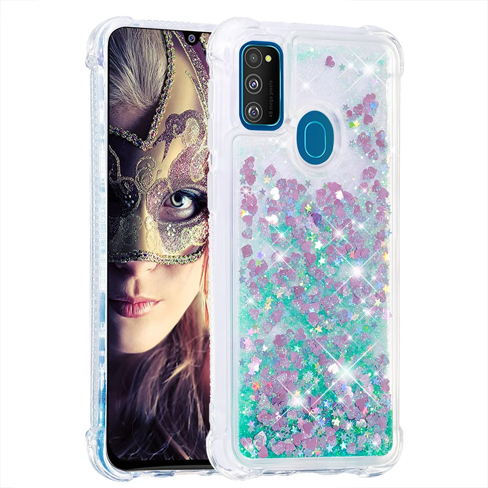 Роскошный блестящий Жидкий чехол для телефона для samsung Galaxy M30s чехол силиконовый чехол для samsung M30S Funda - Цвет: Color 09