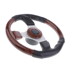 320 мм деревянный 3 спица 3/4 ''лодка рулевое колесо морская яхта понтонная лодка колесо и мягкая ручка, Центральная крышка