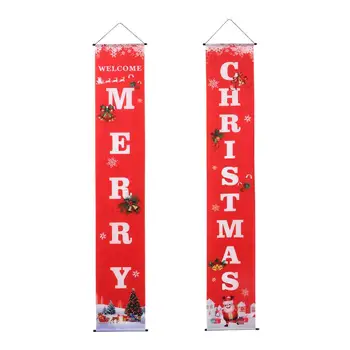 

1 Pair Creative Hanging Banner Welcome Sign Merry Christmas Banner for Office