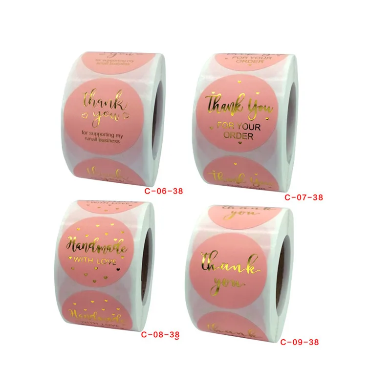 1.5 inch Kawaii Cute Christmas thank you Stickers Pumpkin Sealing Halloween Sticker Roll for gift packaging decoration 100pcs