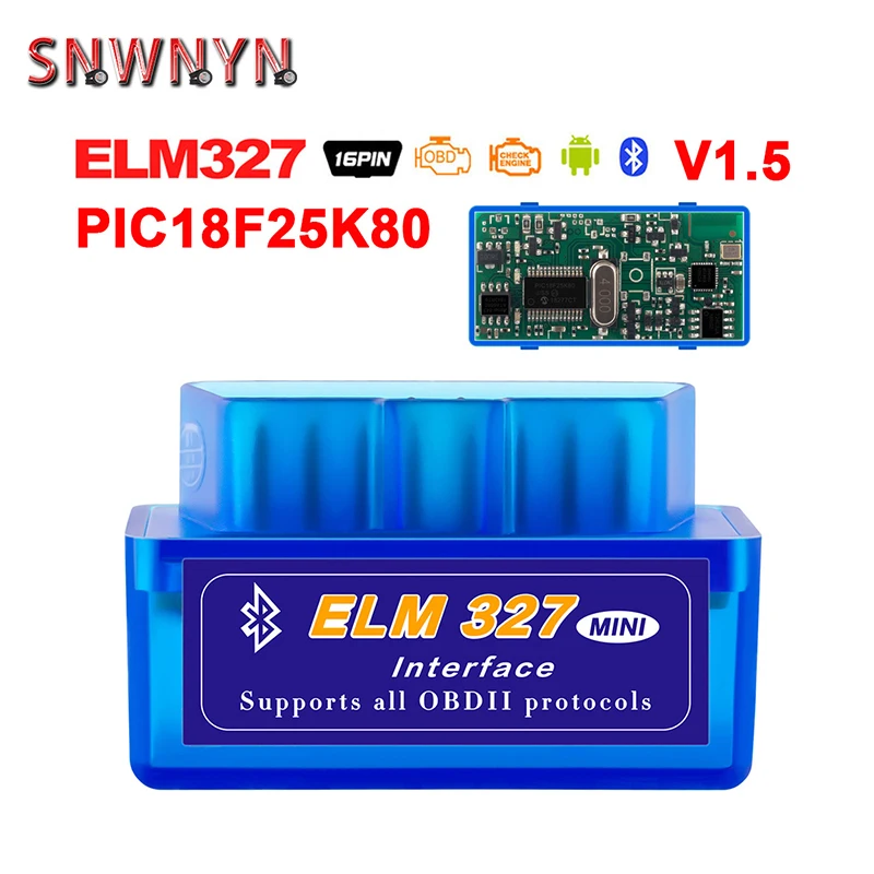 Nuevo OBD V2.1V1.5 mini ELM327 OBD2 Bluetooth Auto escáner OBDII 2 automóvil ELM 327 de herramientas de diagnóstico para Windows Android Symbian