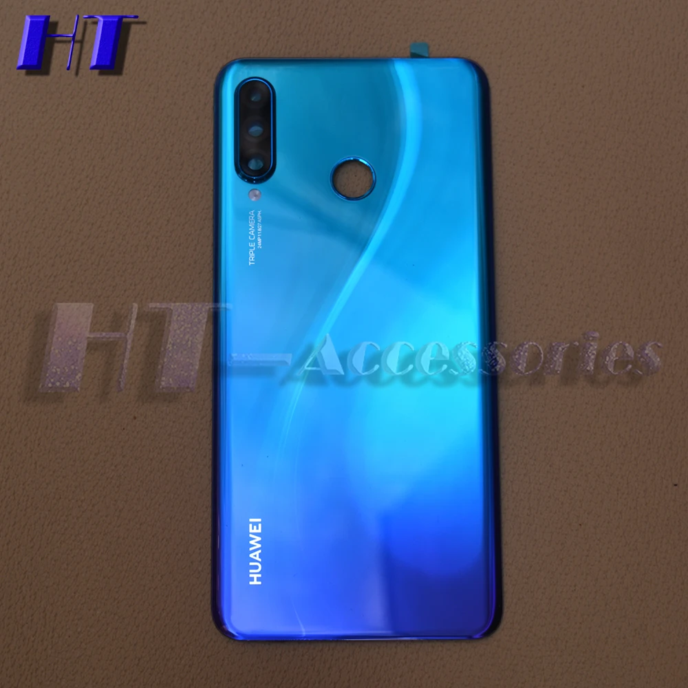 Для huawei P30 lite, Оригинальная крышка батареи, задняя крышка, средняя рамка, корпус, Замена для huawei Nova 4E - Цвет: blue cover