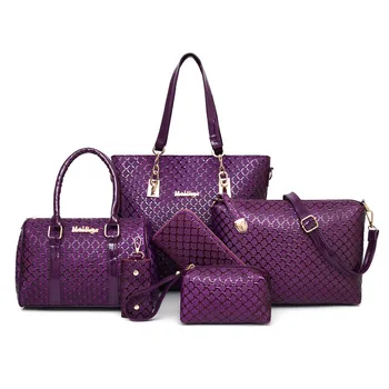 

Spring 2020 new embossed shoulder messenger portable fashion wild trend six-piece female bag ladies hand bags shoulder bag
