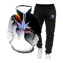2021 Hot Sale Men's Fashion Tracksuit Hoodies and Sweatpants High Quality 3D Printed Jogging Suit Daily Casual Sports Outfits