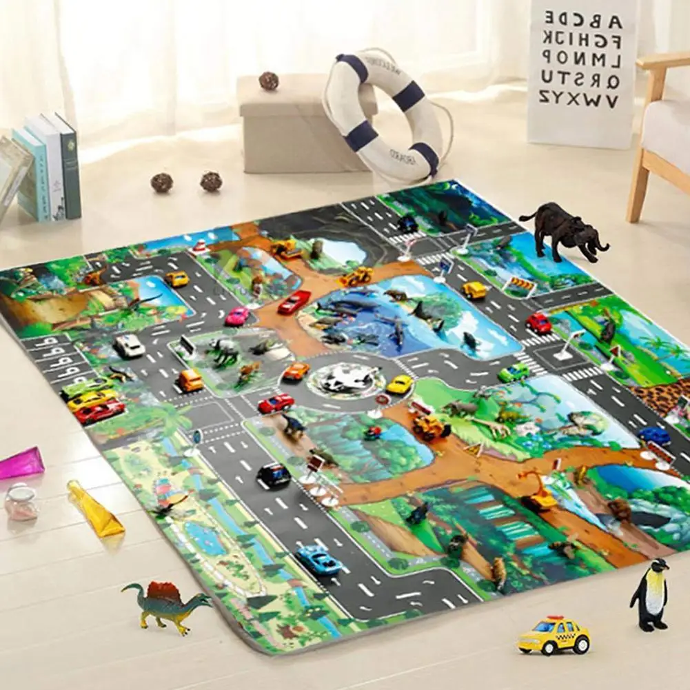 Детский игровой коврик мягкий и удобный с мультяшными животными домашний декор