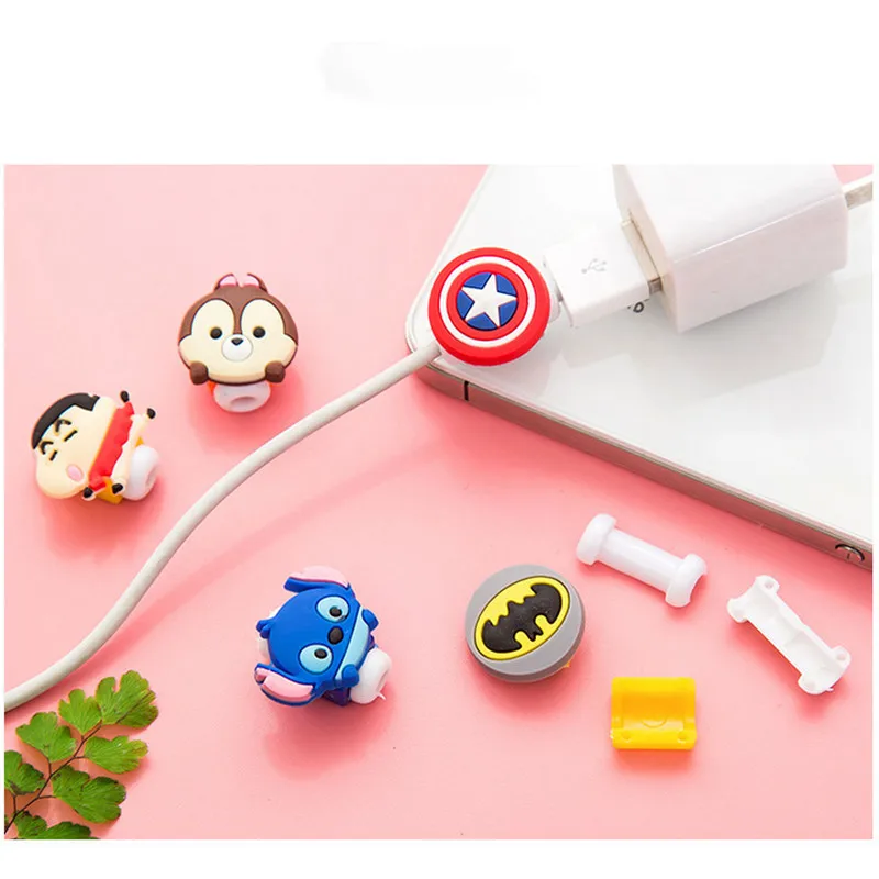 universal phone honder Cute Cartoon Charger Cable Protector De Cabo USB Cable Winder Cover Case For IPhone 6s 7 7 8 plus