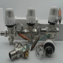 Válvula termostática de bronze do radiador da válvula de três vias para o tipo t do sistema de aquecimento do controlador de temperatura da válvula economia de energia 30-70degree