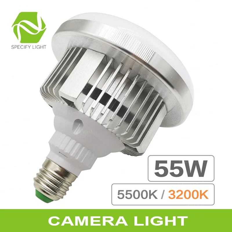 

Top Quality 55W 5500K 220V LED Photo Lighting Studio Video Daylight Lamp E27 Bulb for Photographic Studio Softbox Strobe light