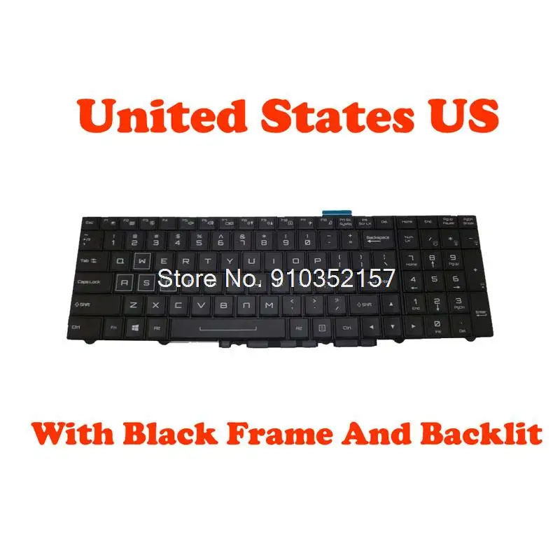US Backlit Keyboard For CLEVO P750 P750ZM V149550AS1 6-80-P7500-013-3 English P751DM P870DM | Компьютеры и офис