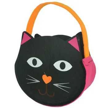 

Handhold Green Ghost Black Cat Halloween Pumpkin Bag Kids Candy Gift Bag for Children