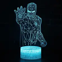 Marvel Мстители 3D иллюзия светодиодный светильник Железный человек Маска лампа Ночной светильник USB настольная лампа Luminaria домашние декоративные детские игрушки подарок