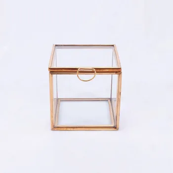 

Personalized Glass Ring Box Custom Wedding Ring Bearer Glass Box for Jewelry Pink Immortal Flower Glass Cover Wedding Decoration