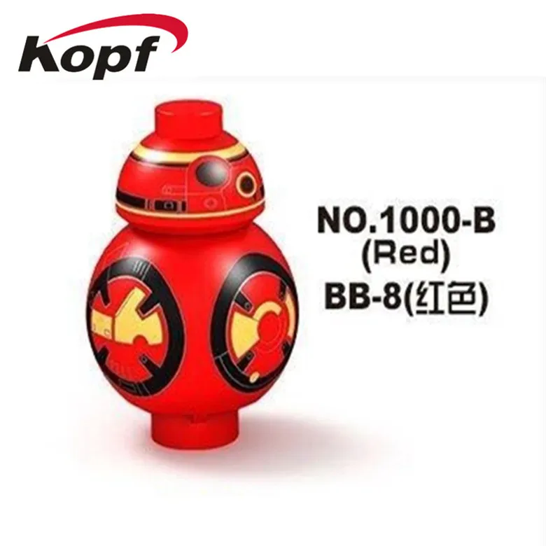 D1000B Without Box Одиночная Робот мини BB8 BB-8 с черный красный серый синий цвет R2d2 R3D5 космические строительные блоки детский подарок игрушки D1000 - Цвет: D1000B Without Box