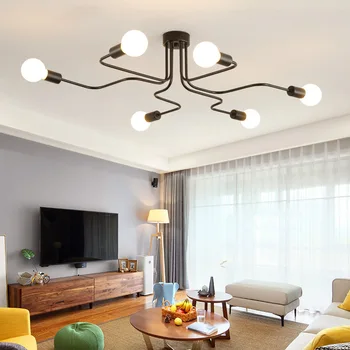 

Sale Modern Vintage Designer Led Black Hanging Ceiling Chandelier Lighting Lusters Lamp for Living Room Kitchen Loft Bedroom