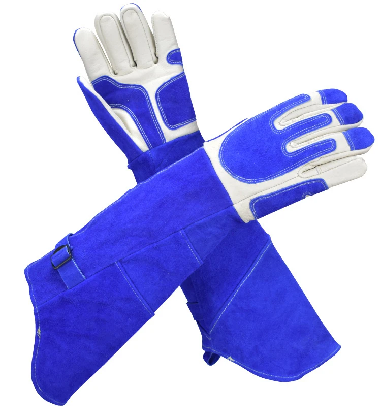 Anti-bite Safety Bite Gloves For Catch Dog Cat Reptile Animal Ultra Long Thickened Cowhide Pets Grasping Biting Protective Glove