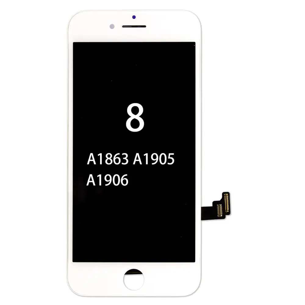 Черный/белый класс AAA+ ЖК-дисплей для iPhone 5 5S 6 6 S 7 3D сенсорный дигитайзер сборка экрана Ecran Замена+ закаленное стекло - Цвет: for iPhone 8 White