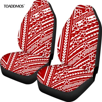 

TOADDMOS Polynesian Tribal Dog Paw Red Front Seat Covers 2 pcs Durable Stretch Seat Protector for Cars&Trunk Universal Size Fit