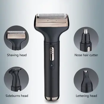 

4 in 1 Multi-function Electric Nose Hair Trimmer Charging Shaver Facial Cleaner Mini Eyebrow Knife Set