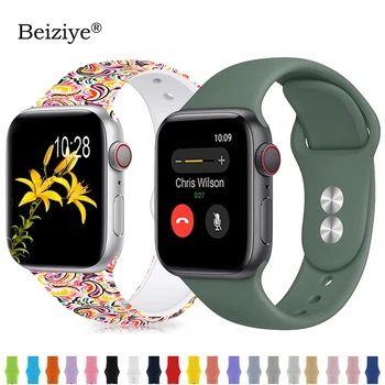 

Sports Soft Silicone Strap For Apple Watch Band 44mm 40mm Series 5 4 Watch Bracelet for iWatch Band 38mm 42mm 3 2 1 Accessories