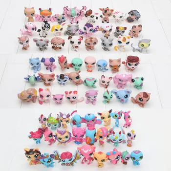

IN STOCK 6psc/set Cute Animals Q Pets cat dog sheep Animals Shop baby Action Figure Cute Mini Doll toys For Children Gifts