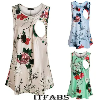 

Maternity Clothes Breastfeeding Tank T-Shirt nursing Tops For Pregnant Womens