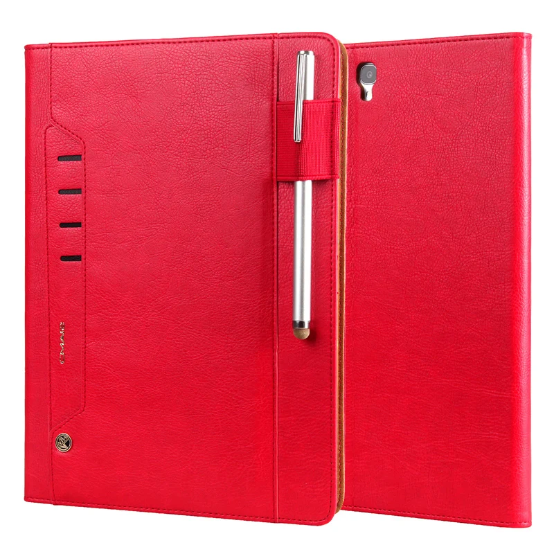 Для samsung Tab S3 T820 кожаный чехол многофункциональный кошелек флип чехол бизнес Стенд смарт-чехол для samsung Galaxy Tab S3 9,7 дюймов T825 - Цвет: Красный